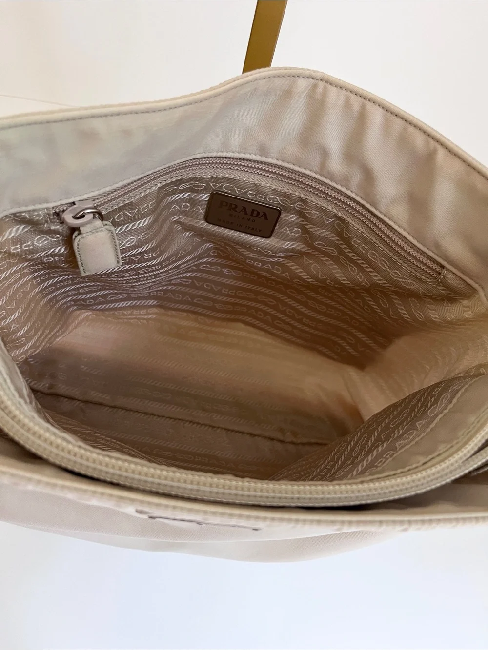 Vintage Prada | Tessuto Nylon | Medium Tote Bag | Cream Beige Ivory
